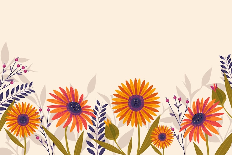 Ücretsiz Vektör flat design spring background with flowers