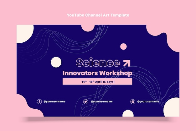 flat design template of science  youtube channel art