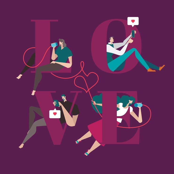 Ücretsiz Vektör flat design valentines love illustration