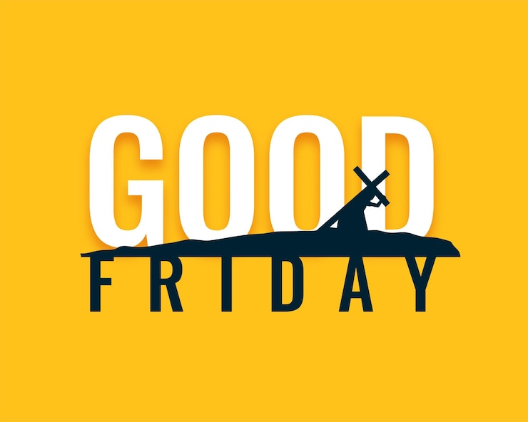Ücretsiz Vektör flat good friday holy week yellow background