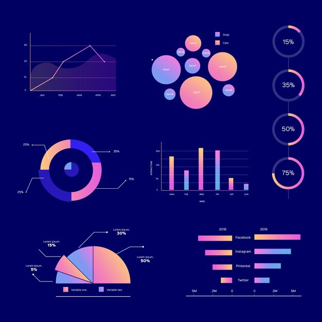 flat infographic elements
