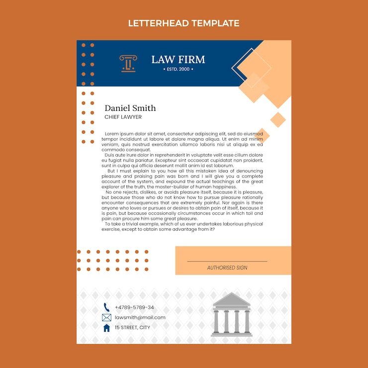 Ücretsiz Vektör flat law firm letterhead template