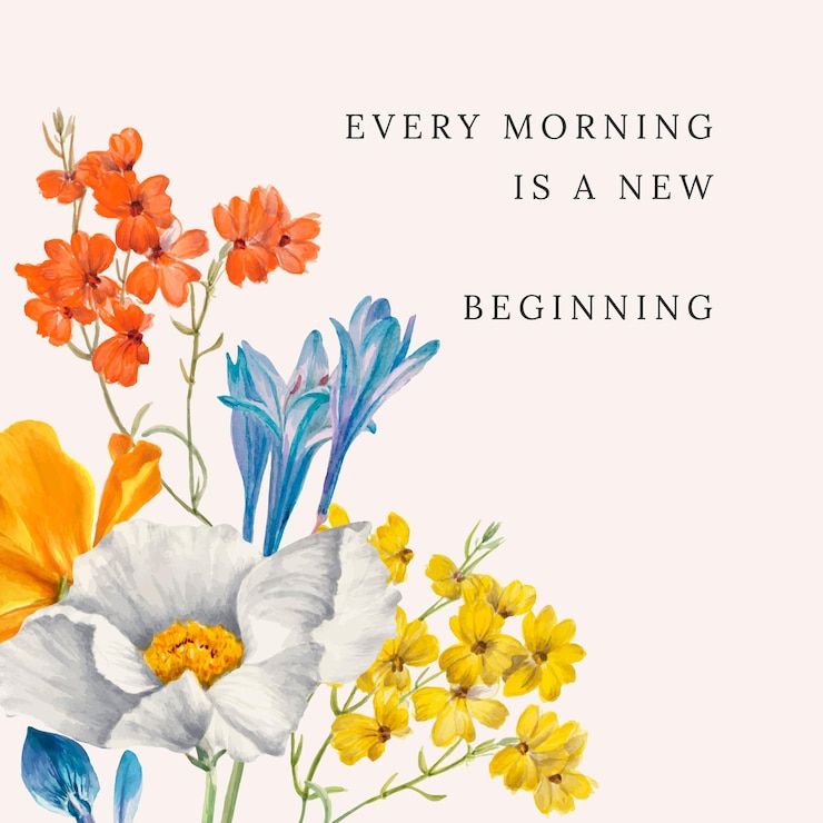 Ücretsiz Vektör floral quote template  illustration, remixed from public domain artworks