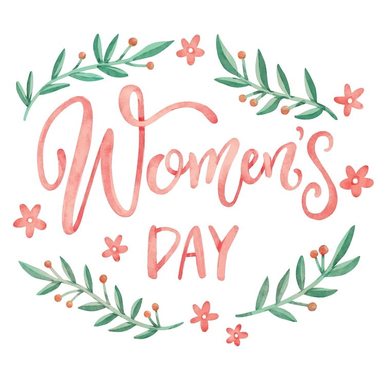 Ücretsiz Vektör floral women's day in watercolor