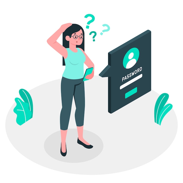 Ücretsiz Vektör forgot password concept illustration