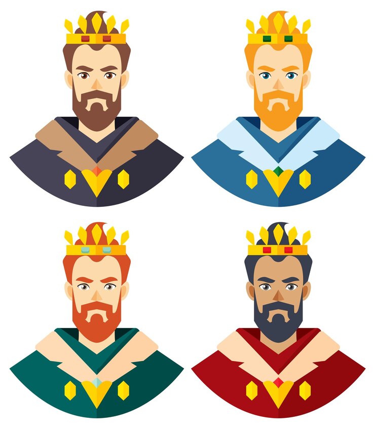 Ücretsiz Vektör four kings vector illustration