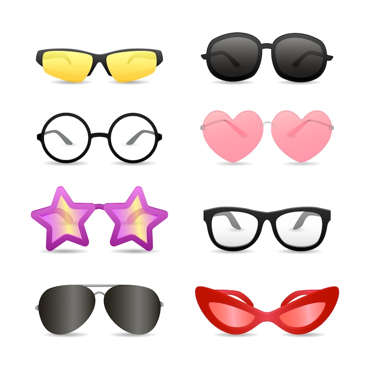 Ücretsiz Vektör funny glasses of different shapes