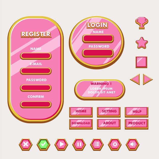 game menu scene for status of money power and collectible items it can be used for all types of games such as adventure racing rpg shooting games and other types of games
