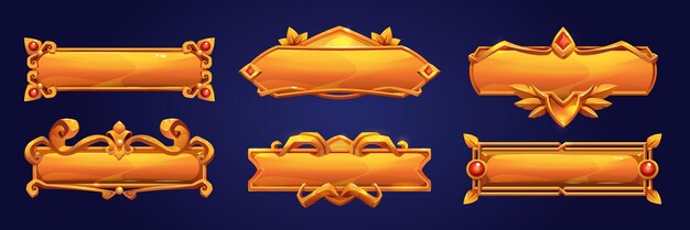 Game ui frames gold medieval menu elements set