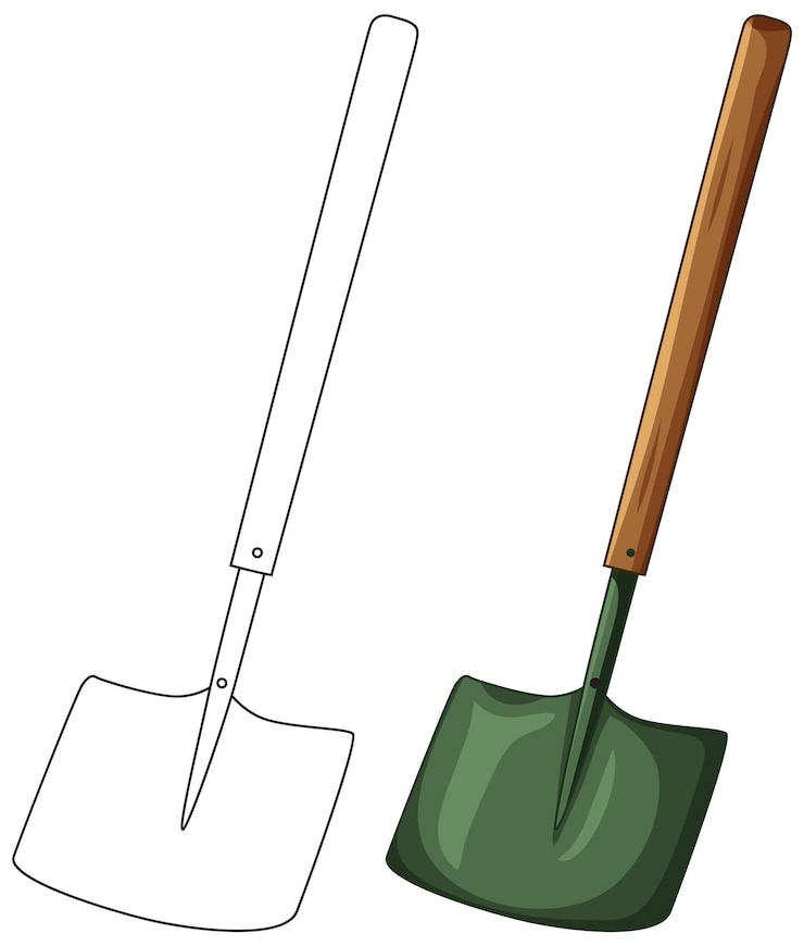 Ücretsiz Vektör garden shovel illustration with outline