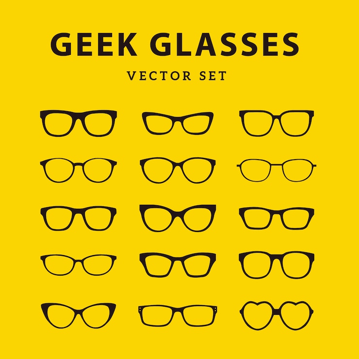 Ücretsiz Vektör geek gözlük koleksiyonu