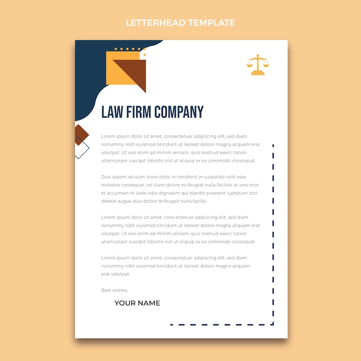 Ücretsiz Vektör geometric flat design law firm letterhead