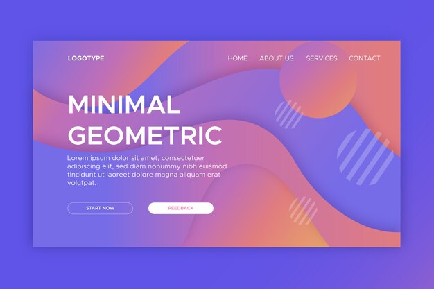 geometric minimal landing page template