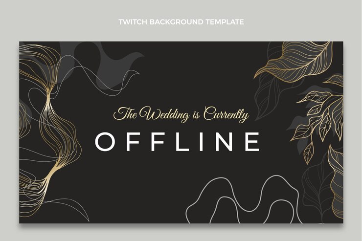 Ücretsiz Vektör gerçekçi lüks altın düğün twitch arka planı