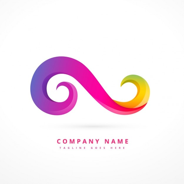 Ücretsiz Vektör girdap şeklinde soyut renkli logo