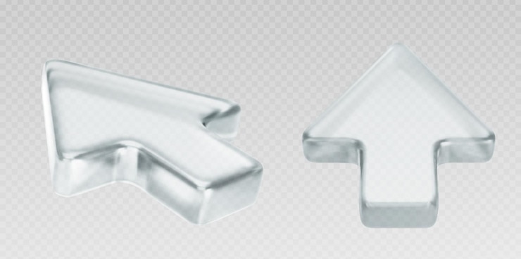 Ücretsiz Vektör glass transparent 3d cursors with polished edges