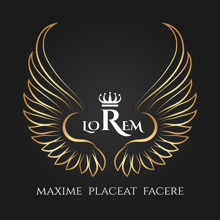 Ücretsiz Vektör gold bird wings  logo.  golden angel winged business. wings angels with crown for business