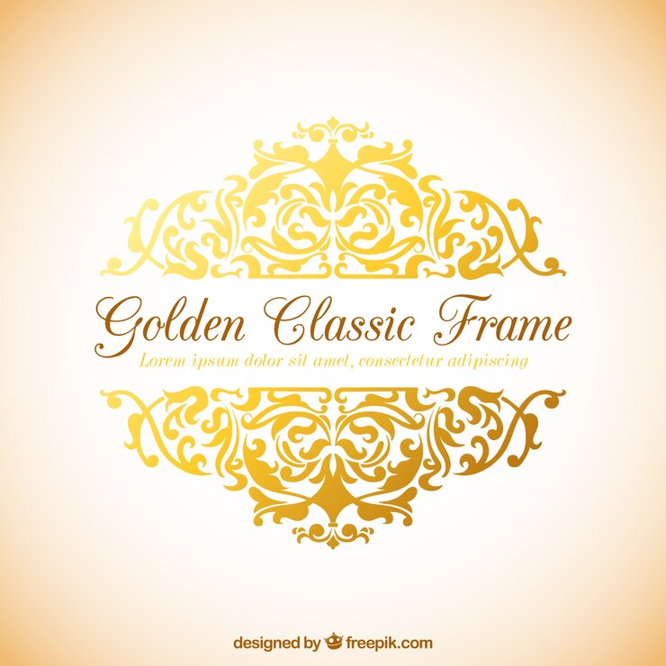 Ücretsiz Vektör golden classic frame