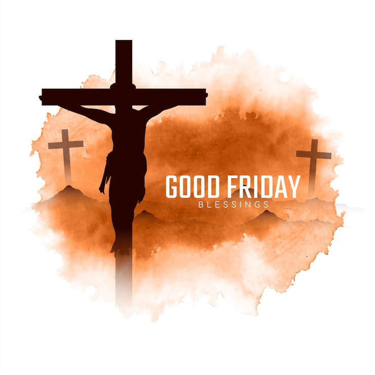 Ücretsiz Vektör good fridays scene with wooden crosses card background