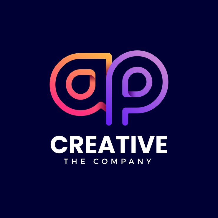 Ücretsiz Vektör gradient ap monogram logo design template