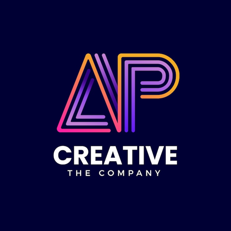 Ücretsiz Vektör gradient ap monogram logo design template