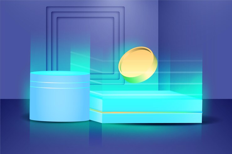 Ücretsiz Vektör gradient bright podium background
