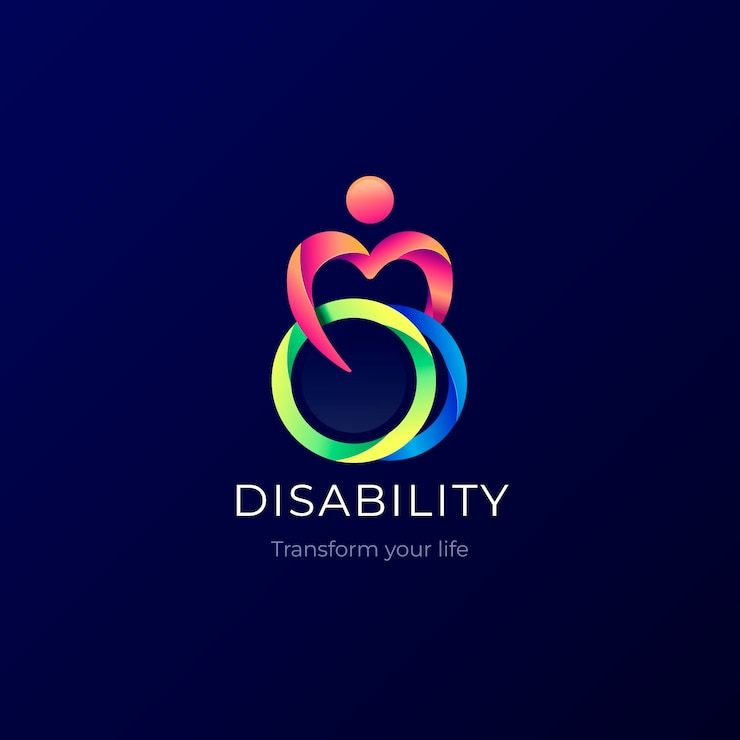 Ücretsiz Vektör gradient disability logo template