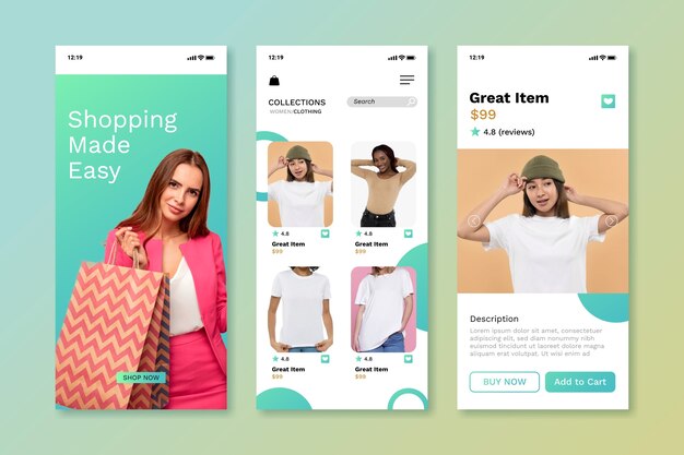 gradient e-commerce app template