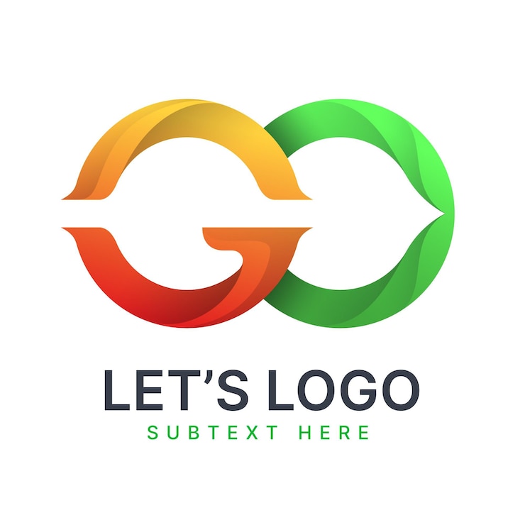 Ücretsiz Vektör gradient go logo template