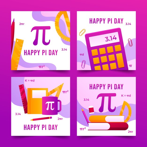 gradient pi day instagram posts collection