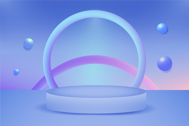 Ücretsiz Vektör gradient podium background with spheres