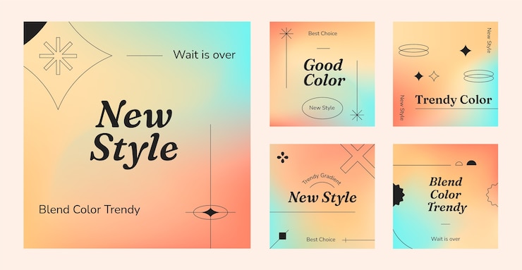 Ücretsiz Vektör gradient trendy instagram post template