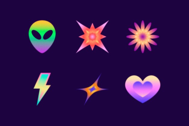 gradient  y2k blurred shape element