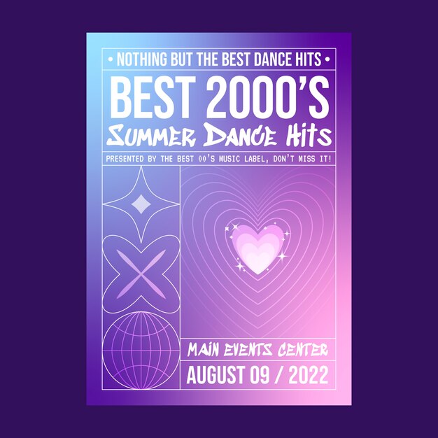 gradient y2k poster template