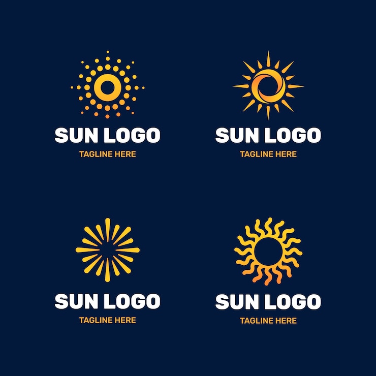 Ücretsiz Vektör gradyan güneş logosu şablonu
