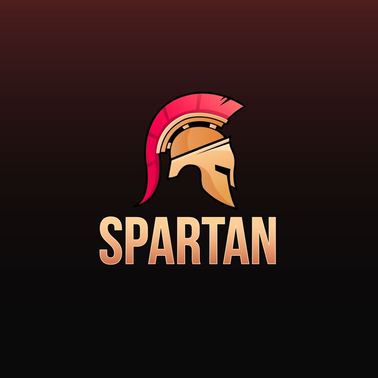 Ücretsiz Vektör gradyan spartalı kaskı logo tasarımı