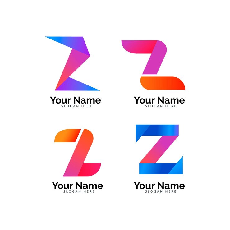 Ücretsiz Vektör gradyan z harfi logo şablon paketi