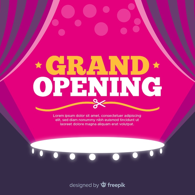 Ücretsiz Vektör grand opening background flat design