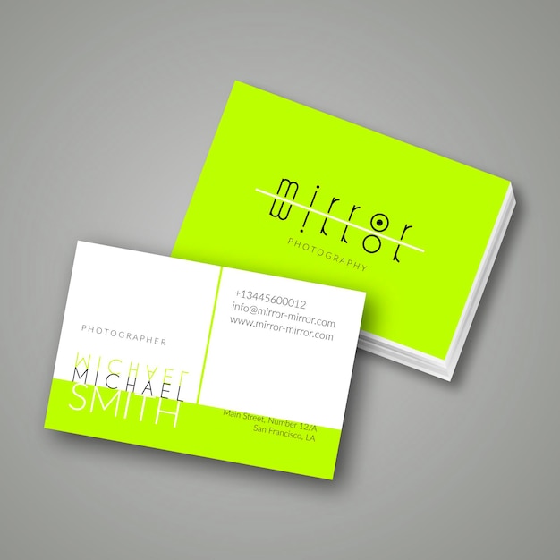 green neon business card