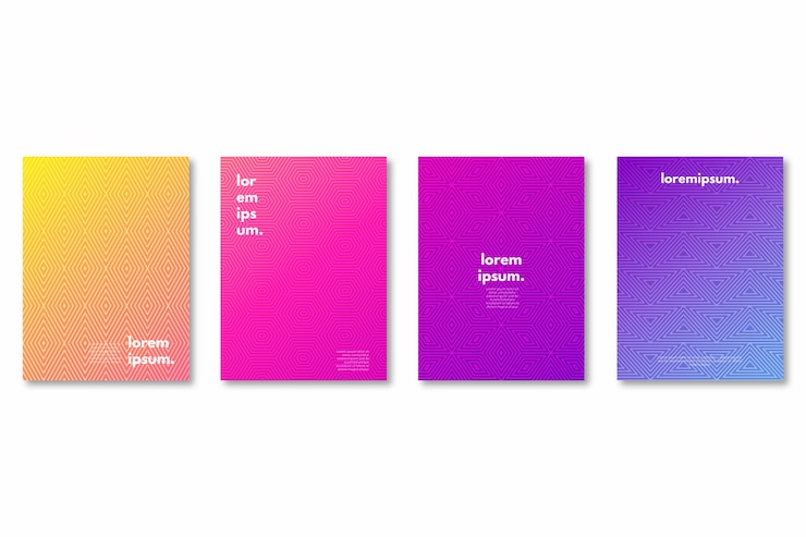 Ücretsiz Vektör halftone gradient cover collection theme