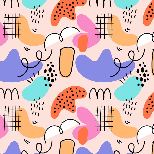hand drawn abstract doodle pattern