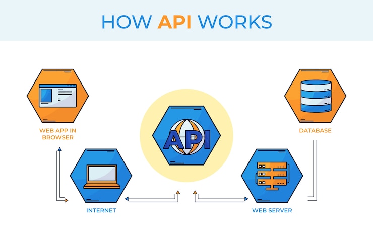 Ücretsiz Vektör hand drawn api infographic