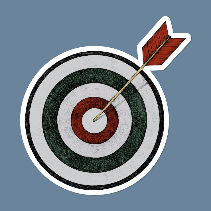 Ücretsiz Vektör hand-drawn bullseye