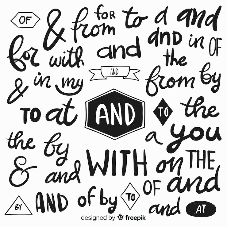 Ücretsiz Vektör hand drawn catchword lettering collection