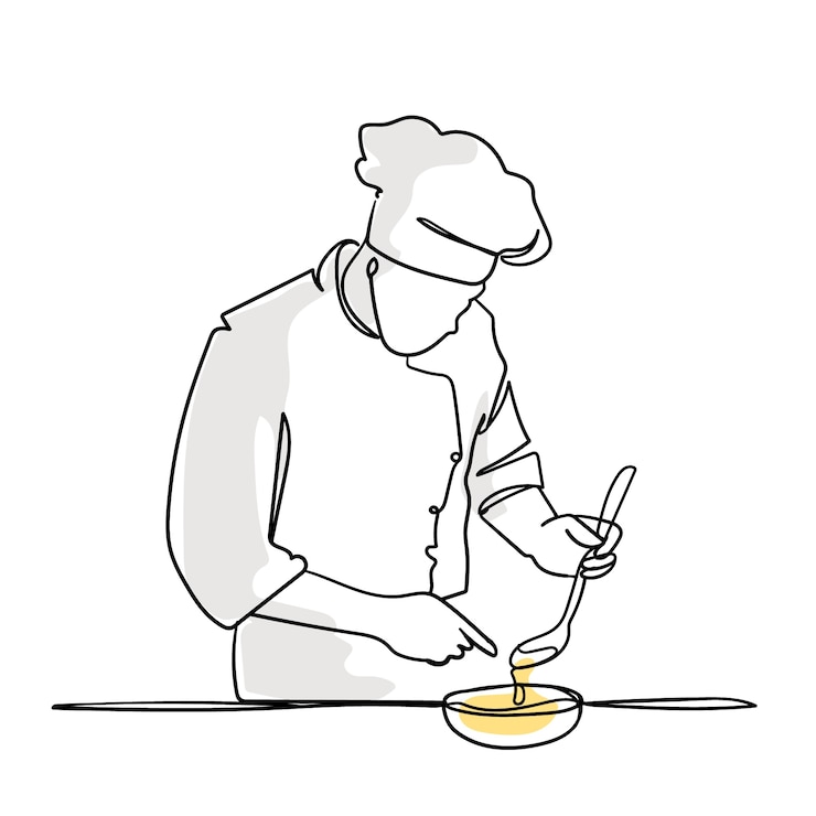 Ücretsiz Vektör hand drawn chef drawing illustration
