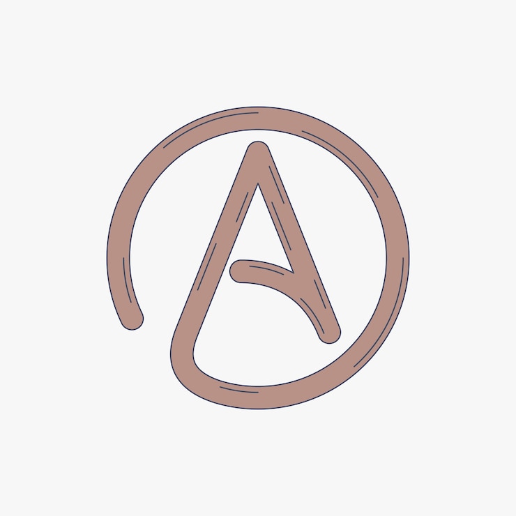 Ücretsiz Vektör hand drawn flat design atheism logo