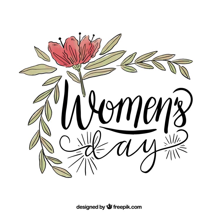 Ücretsiz Vektör hand drawn lettering design for womans day