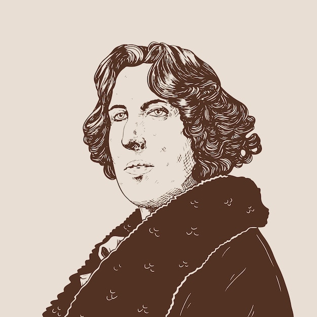 hand drawn oscar wilde illustration