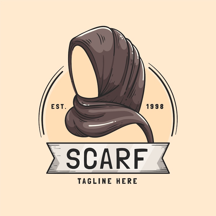 Ücretsiz Vektör hand drawn scarf logo design