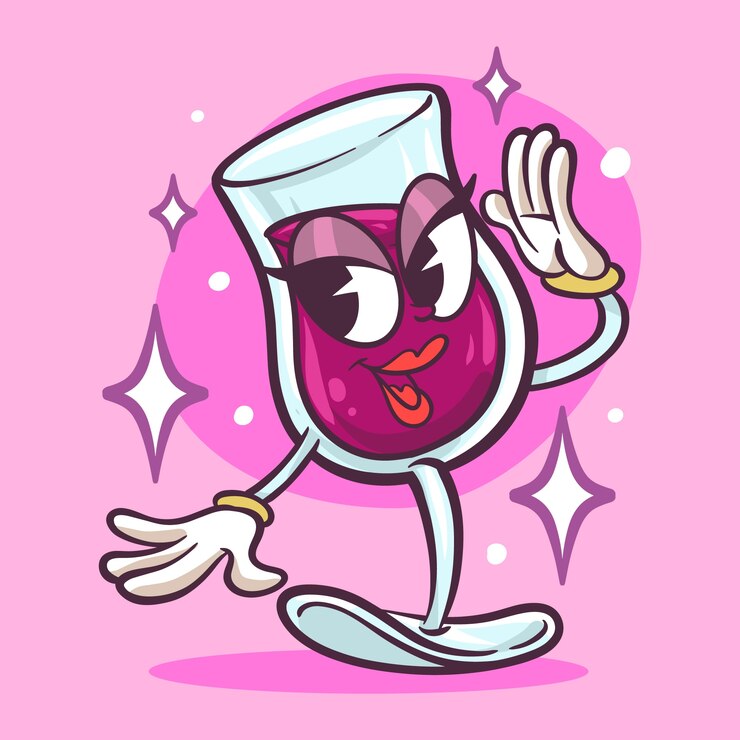 Ücretsiz Vektör hand drawn wine cartoon illustration